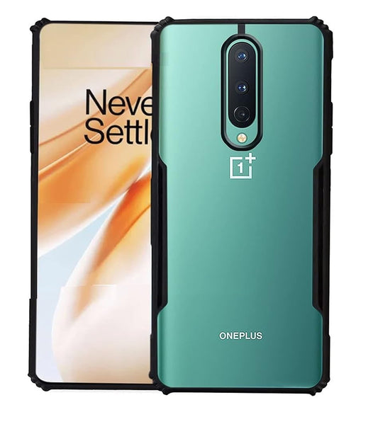 VAKIBO Super Premium Black Border Transparent Case With Corner Protection & Camera Protection Suitable for OnePlus 8