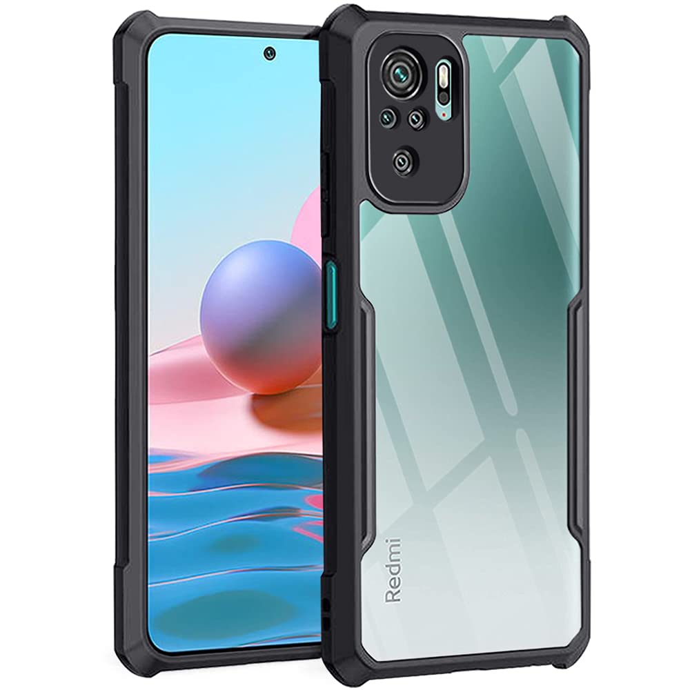 VAKIBO Super Premium Black Border Transparent Case With Corner Protection & Camera Protection Suitable for MI Redmi Note 10s