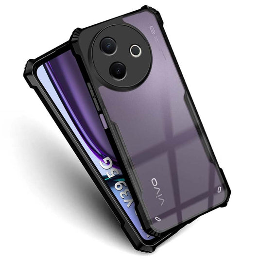 VAKIBO Best Selling Black and Transparent Coloured Made With Soft TPU and Acrylic Back Cover Case With 4 Corner and Camera Protection Suitable for Vivo Y39