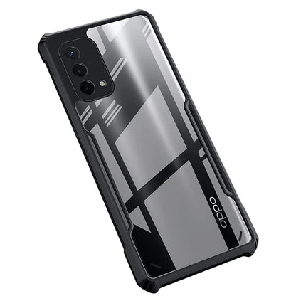VAKIBO Best Selling Black and Transparent Coloured Made With Soft TPU and Acrylic Back Cover Case With 4 Corner and Camera Protection Suitable for Oppo F19