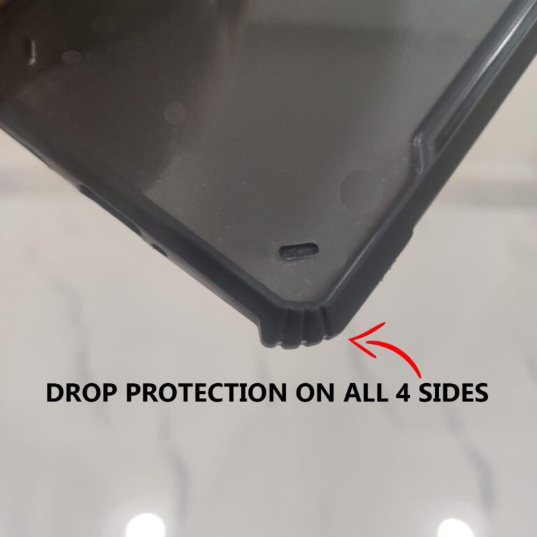VAKIBO Best Selling Black and Transparent Coloured Made With Soft TPU and Acrylic Back Cover Case With 4 Corner and Camera Protection Suitable for Realme 7i