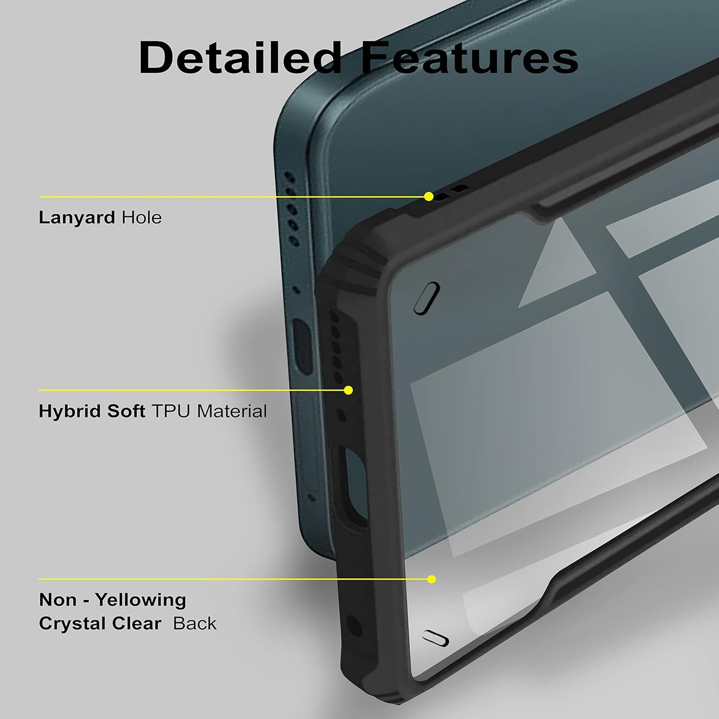 VAKIBO Super Premium Black Border Transparent Case With Corner Protection & Camera Protection Suitable for Infinix Hot 30i