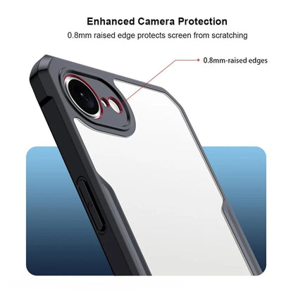 VAKIBO Best Selling Black and Transparent Coloured Made With Soft TPU and Acrylic Back Cover Case With 4 Corner and Camera Protection Suitable for iPhone 16E