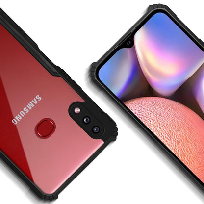 VAKIBO Best Selling Black and Transparent Coloured Made With Soft TPU and Acrylic Back Cover Case With 4 Corner and Camera Protection Suitable for Samsung Galaxy A10S