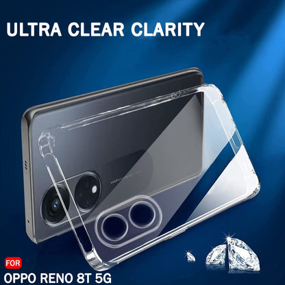 VAKIBO Premium Clear 1.5MM Thick Transparent Soft TPU Rubber Back Cover Case With Camera Protection Suitable for Oppo Reno 8T
