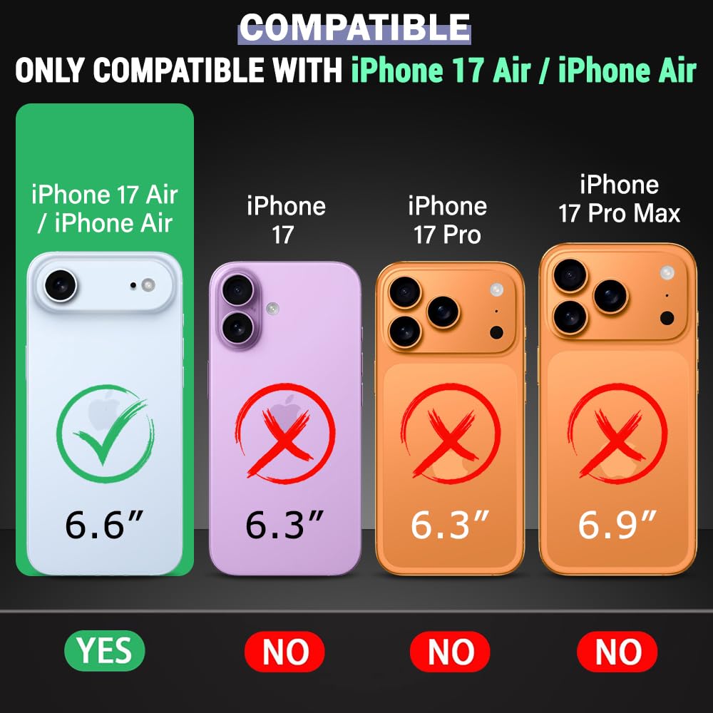 Super Premium Quality Tempered Glass Screen Guard Protector With Black Border Suitable For Apple iPhone 17 Air