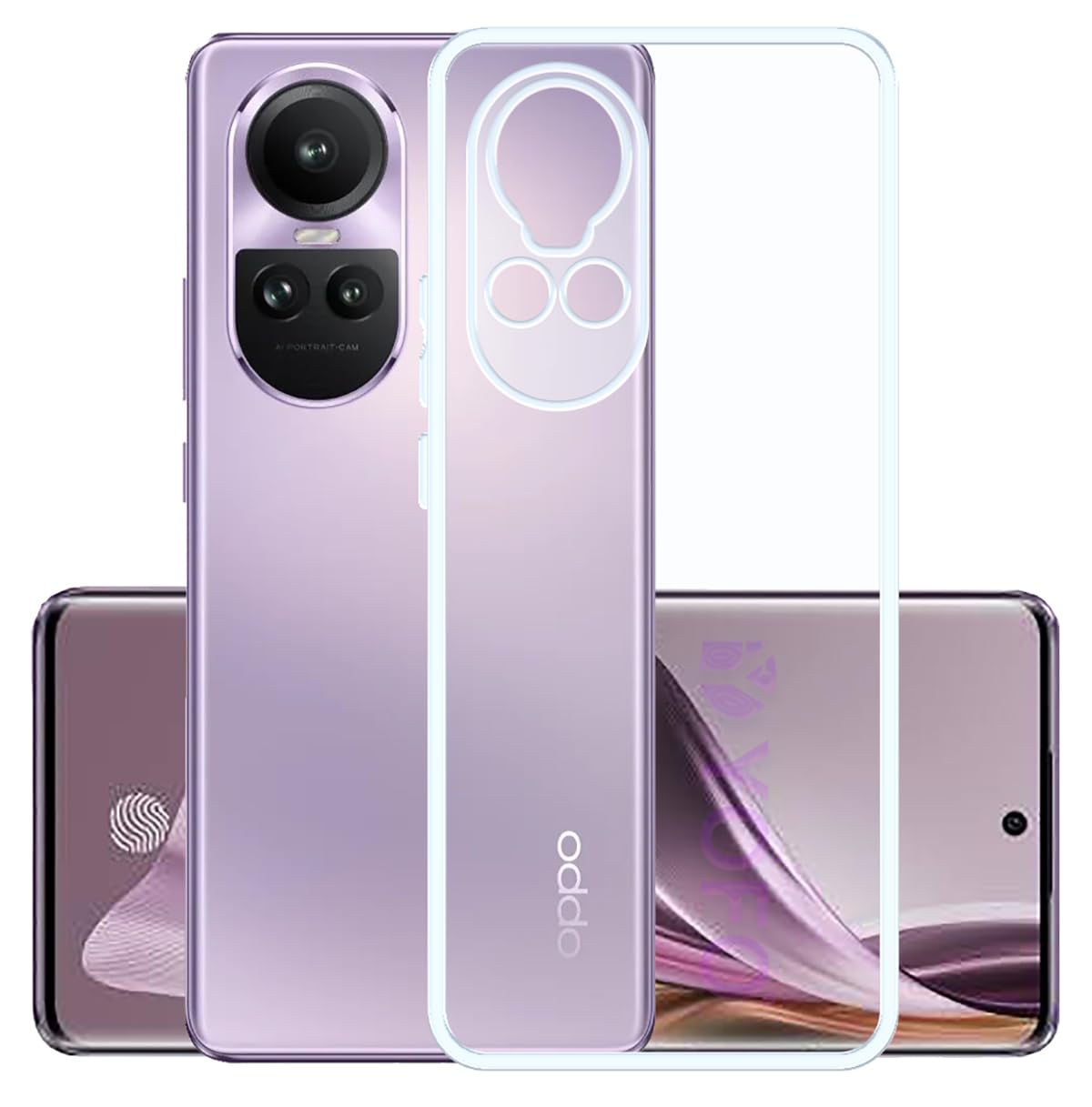 VAKIBO Super Premium Black Border Transparent Case With Corner Protection & Camera Protection Suitable for Oppo Reno 10 Pro