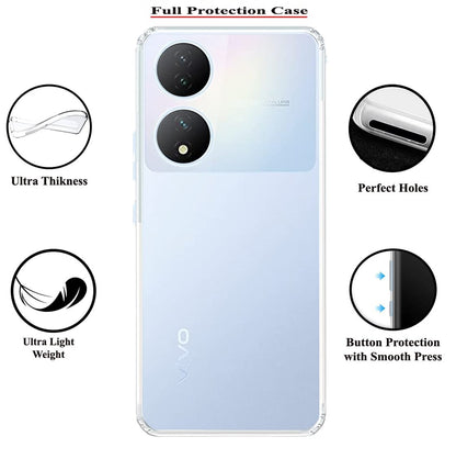 VAKIBO Premium Clear 1.5MM Thick Transparent Soft TPU Rubber Back Cover Case With Camera Protection Suitable for Vivo T2 5G