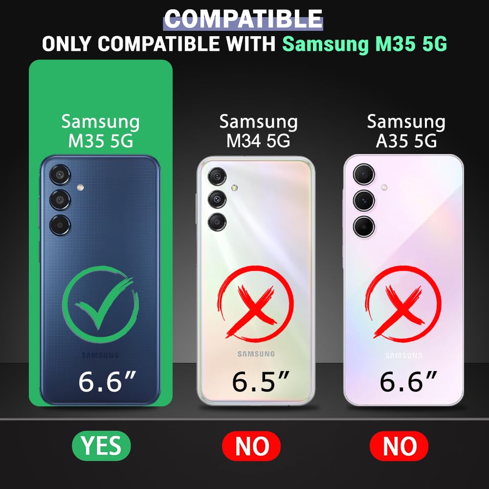 VAKIBO Best Selling Black and Transparent Back Cover Case Made With Soft TPU and Acrylic With 4 Corner and Camera Protection Suitable for Samsung Galaxy M35