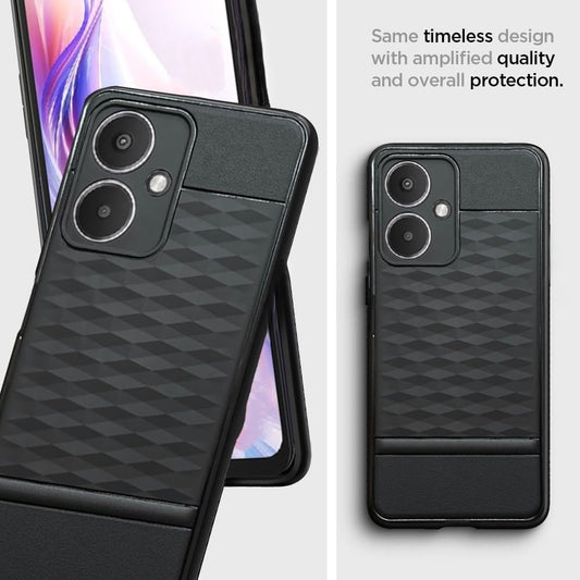 VAKIBO Parallax Design Black Coloured Made with Soft Rubber TPU Back Cover Case Camera Protection Ring Suitable for Moto G64