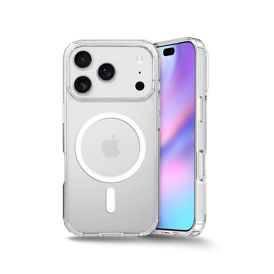 VAKIBO Megnatic Magsafe Transparent Coloured Soft with Hard back Back Cover Case With Camera Protection Ring Suitable for iPhone 17 Pro Max