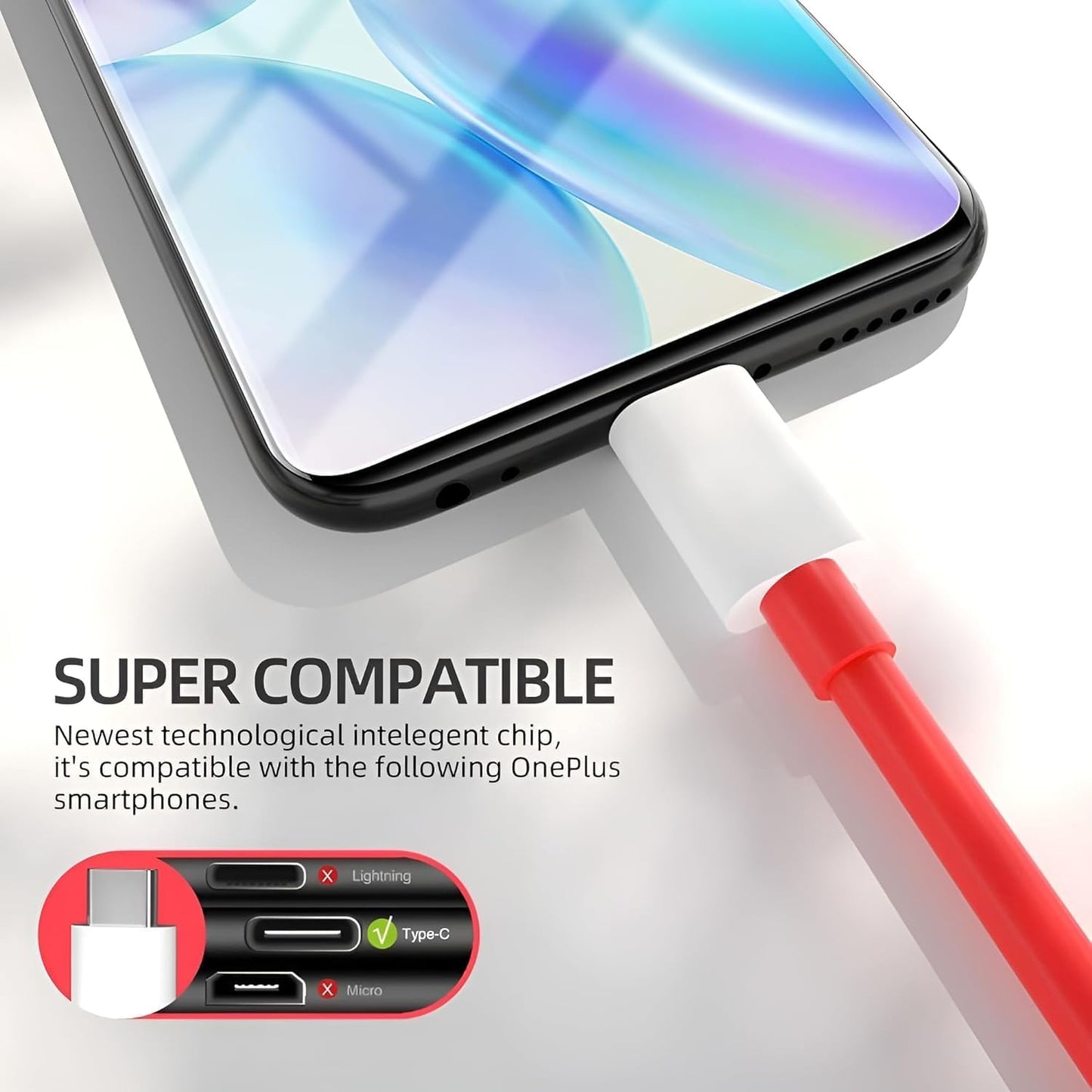Dash Cable Premium USB To Type C  | Premium Dash Red Charging Cable Type C Cable Fast Charge