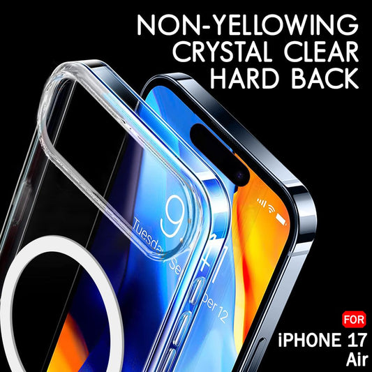 VAKIBO Megnatic Magsafe Transparent Coloured Soft with Hard back Back Cover Case With Camera Protection Ring Suitable for iPhone 17 Air