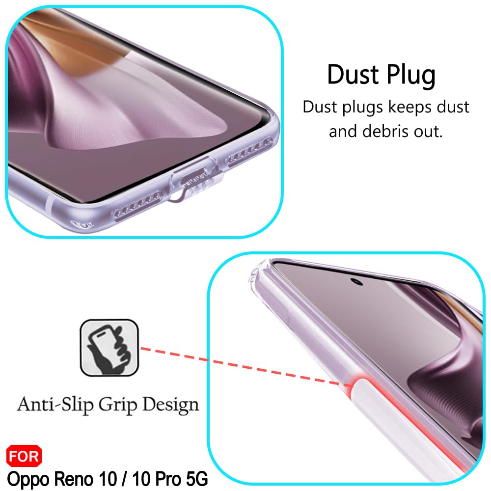 VAKIBO Super Premium Black Border Transparent Case With Corner Protection & Camera Protection Suitable for Oppo Reno 10 Pro