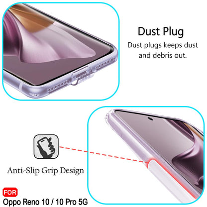 VAKIBO Super Premium Black Border Transparent Case With Corner Protection & Camera Protection Suitable for Oppo Reno 10 Pro