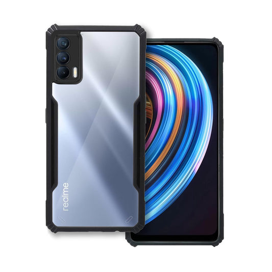 VAKIBO Super Premium Black Border Transparent Case With Corner Protection & Camera Protection Suitable for Realme X7 Max