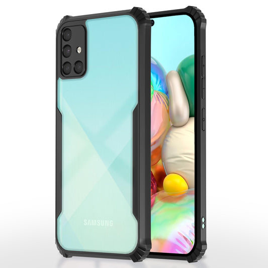 VAKIBO Super Premium Black Border Transparent Case With Corner Protection & Camera Protection Suitable for Samsung A71