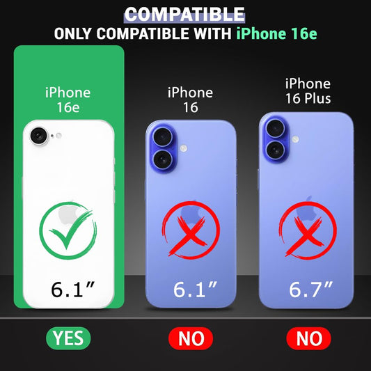 VAKIBO Megnatic Magsafe Black Coloured Soft with Hard back Back Cover Case With Camera Protection Ring Suitable for iPhone 16E