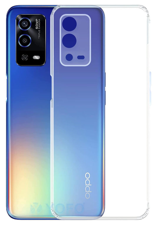 VAKIBO Premium Clear 1.5MM Thick Transparent Soft TPU Rubber Back Cover Case With Camera Protection Suitable for Oppo A55