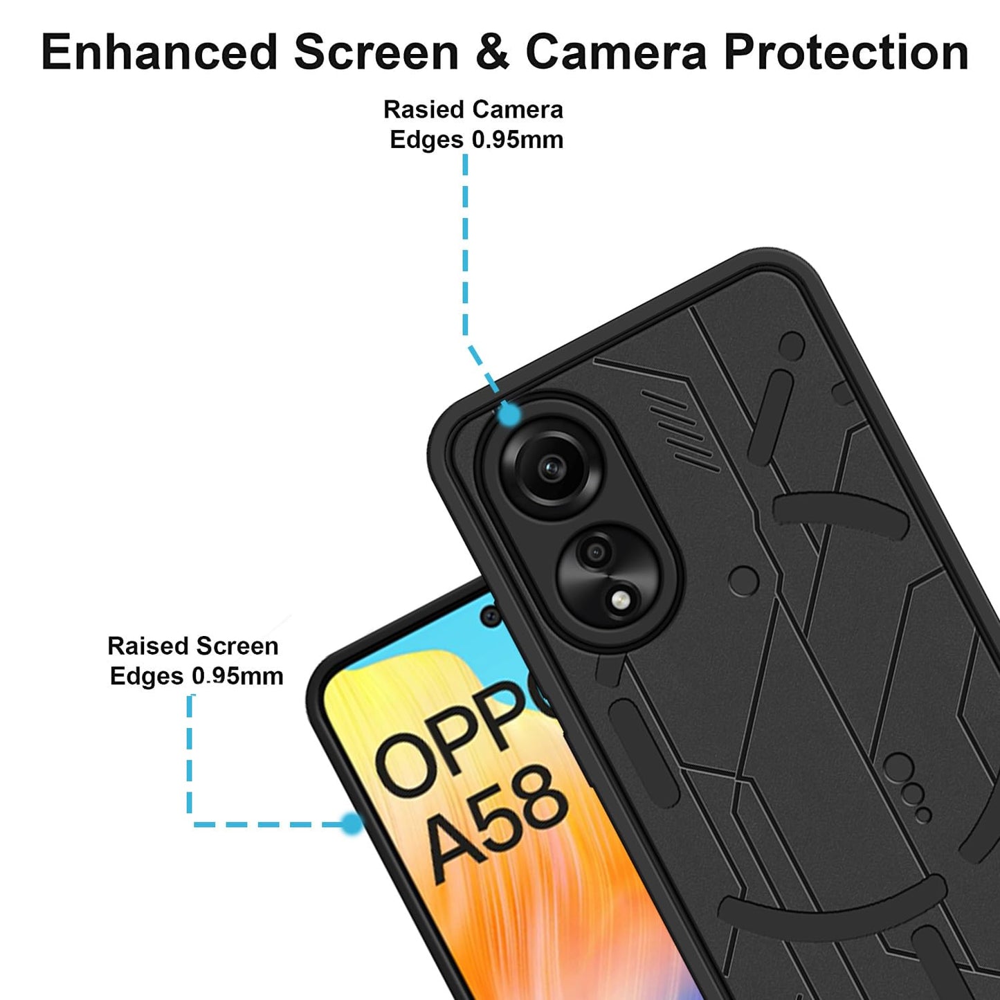 VAKIBO Black Coloured Back Cover Case Suitable for Oppo A58 4G