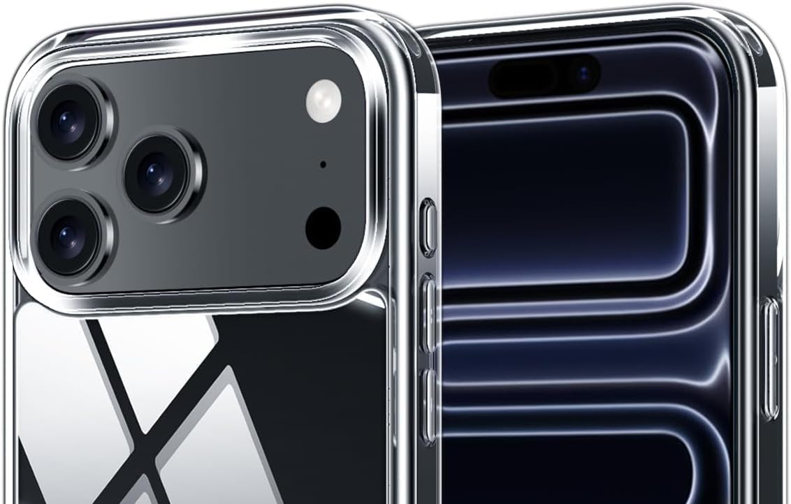 VAKIBO Premium Clear 2MM Thick Transparent Soft TPU Rubber Back Cover Case With Camera Protection Suitable for iPhone 17 Pro Max