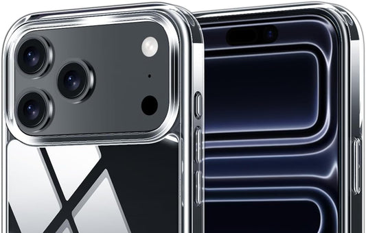 VAKIBO Premium Clear 2MM Thick Transparent Soft TPU Rubber Back Cover Case With Camera Protection Suitable for iPhone 17 Pro Max