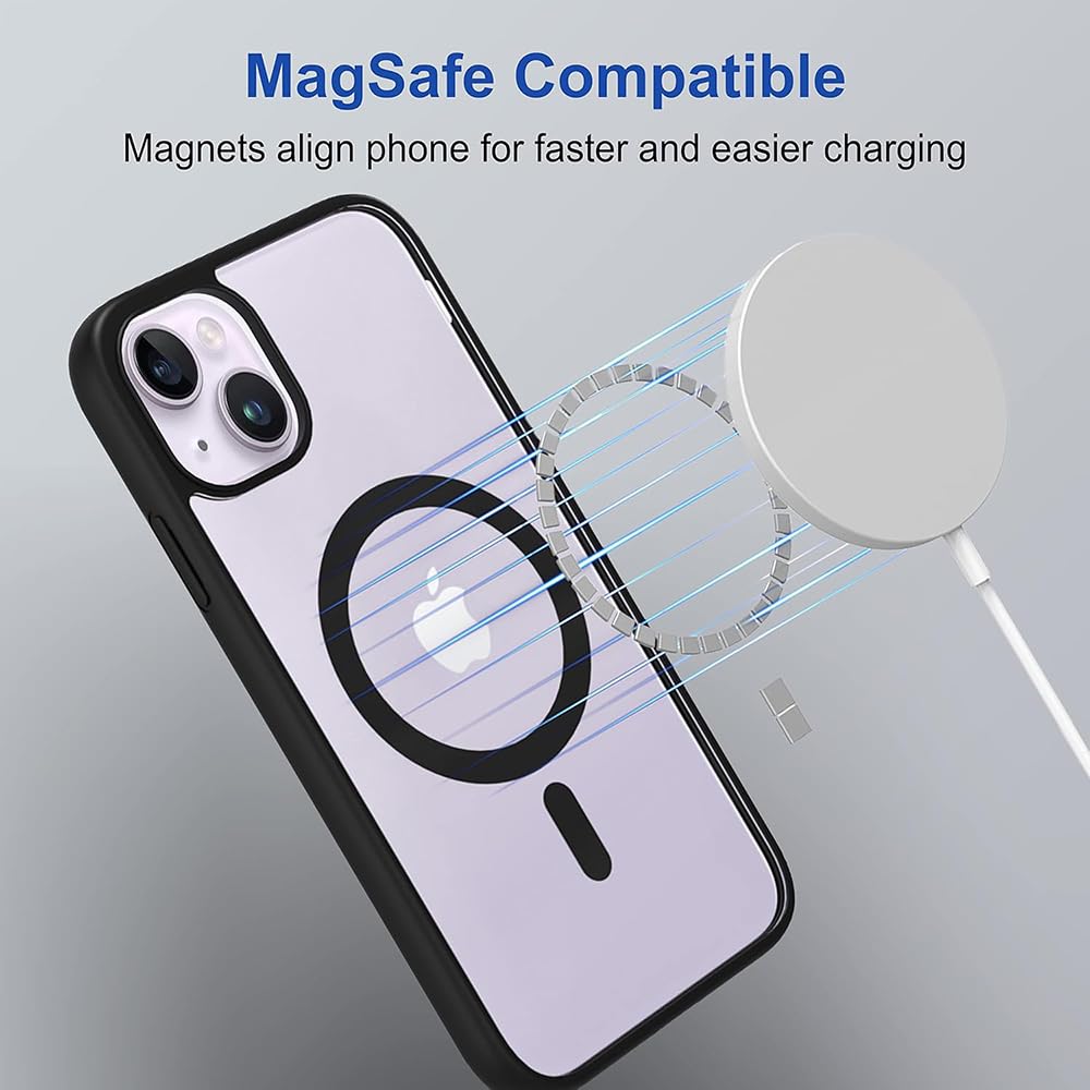 VAKIBO Megnatic Magsafe Black Soft with Hard back Back Cover Case With Camera Protection Ring Suitable for Apple iPhone 11 Pro Max