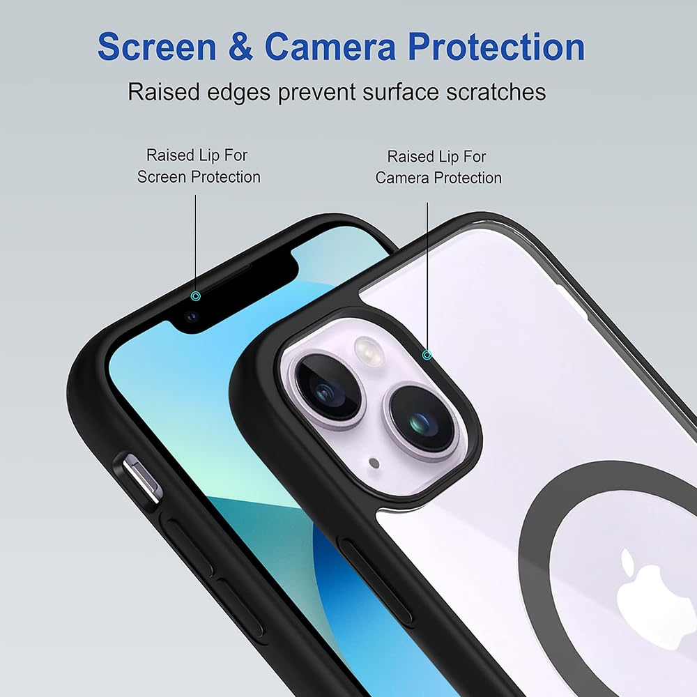 VAKIBO Megnatic Magsafe Black Soft with Hard back Back Cover Case With Camera Protection Ring Suitable for Apple iPhone 11 Pro Max