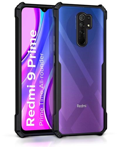 VAKIBO Super Premium Black Border Transparent Case With Corner Protection & Camera Protection Suitable for Mi Poco M2