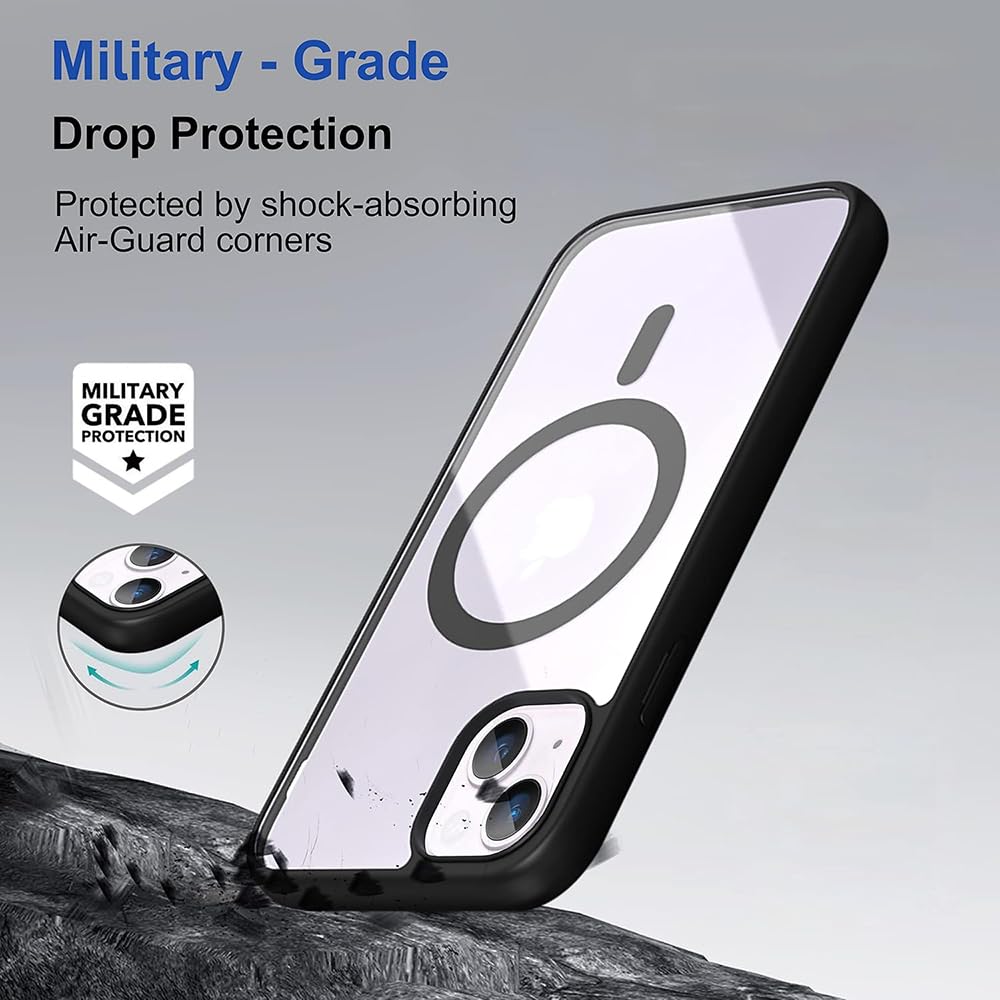 VAKIBO Megnatic Magsafe Black Soft with Hard back Back Cover Case With Camera Protection Ring Suitable for Apple iPhone 11 Pro Max