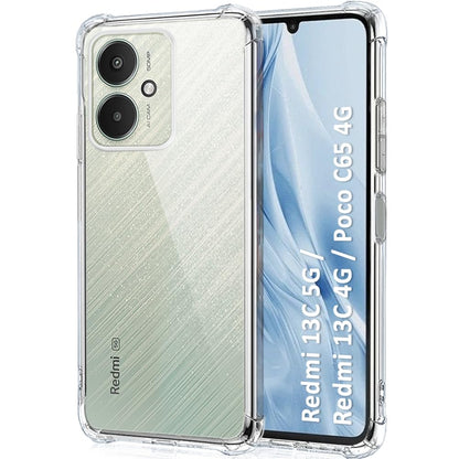 VAKIBO Premium Clear 1.5MM Thick Transparent Soft TPU Rubber Back Cover Case With Camera Protection Suitable for Mi Redmi 13C 5G