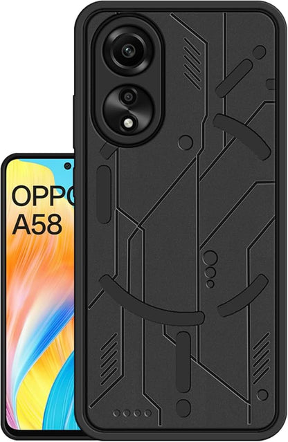 VAKIBO Black Coloured Back Cover Case Suitable for Oppo A58 4G