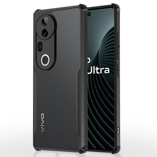 VAKIBO Best Selling Black and Transparent Coloured Made With Soft TPU and Acrylic Back Cover Case With 4 Corner and Camera Protection Suitable for Vivo T4 Ultra