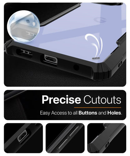 VAKIBO Best Selling Black and Transparent Coloured Made With Soft TPU and Acrylic Back Cover Case With 4 Corner and Camera Protection Suitable for Google Pixel 9A