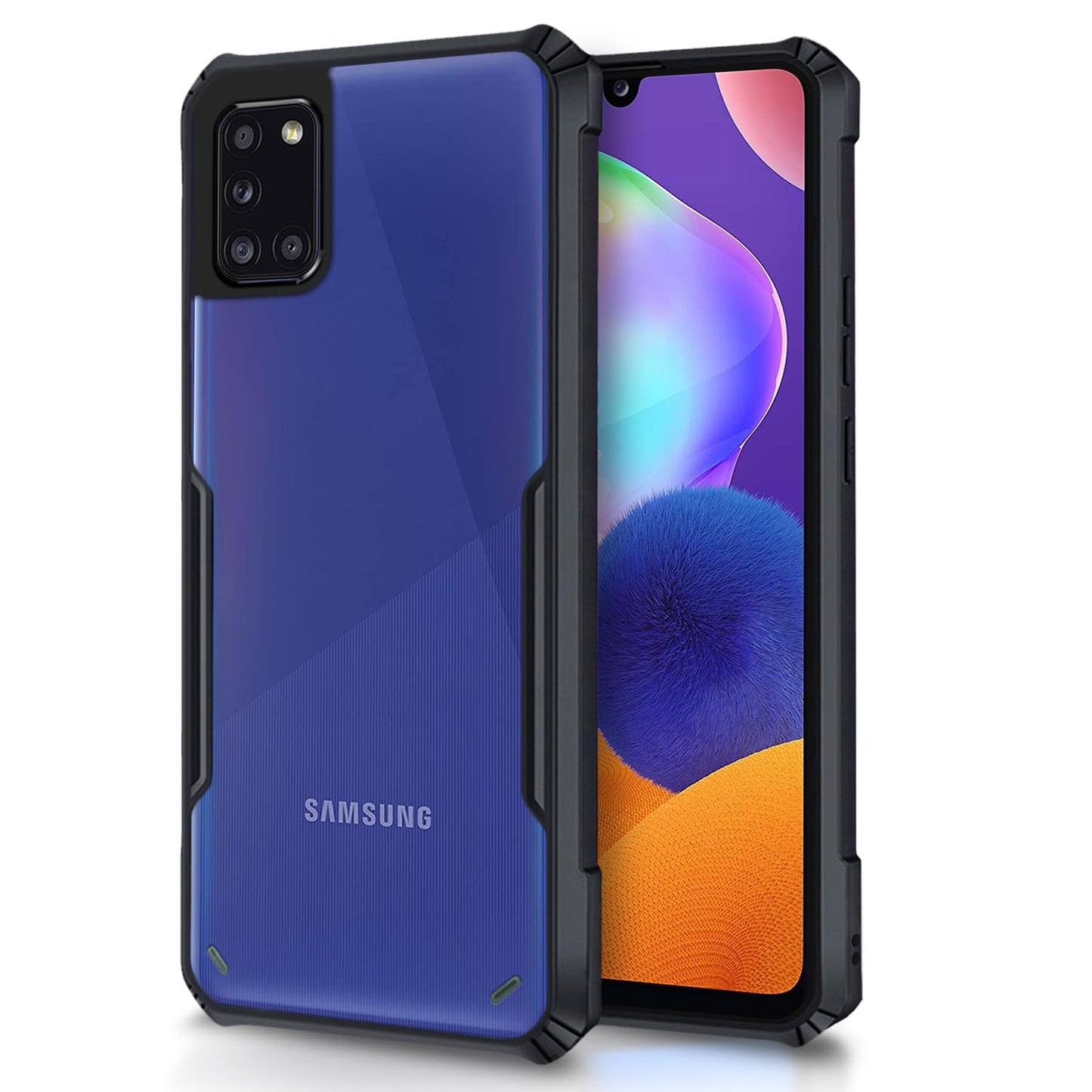VAKIBO Best Selling Black and Transparent Back Cover Case Made With Soft TPU and Acrylic With 4 Corner and Camera Protection Suitable for Samsung Galaxy A31