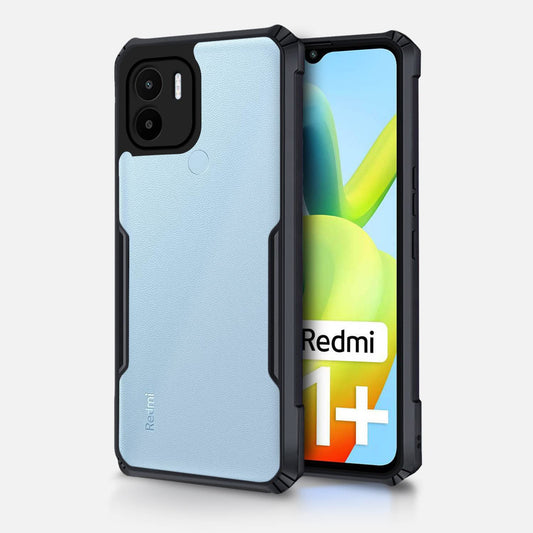 VAKIBO Super Premium Black Border Transparent Case With Corner Protection & Camera Protection Suitable for Mi Redmi A1+