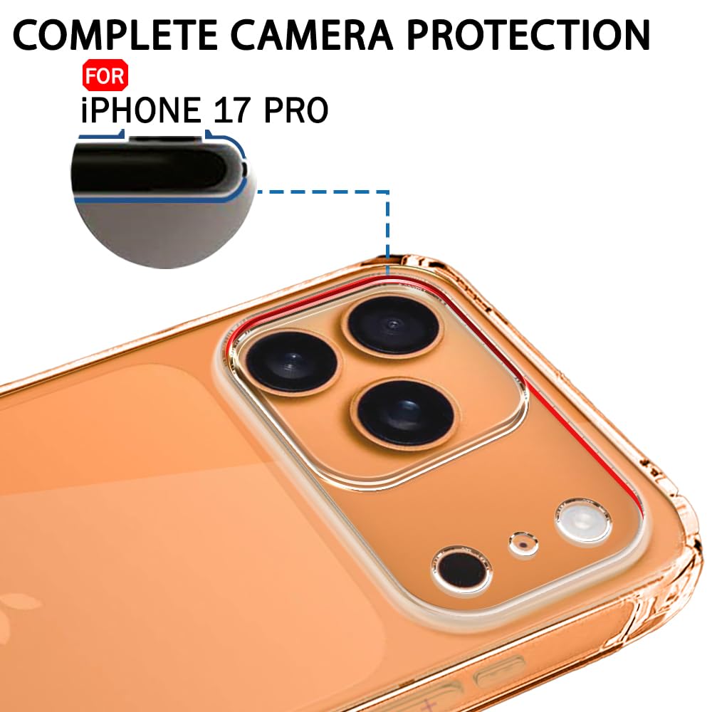 VAKIBO Premium Clear 1.5MM Thick Transparent Soft TPU Rubber Back Cover Case With Camera Protection Suitable for iPhone 17 Pro