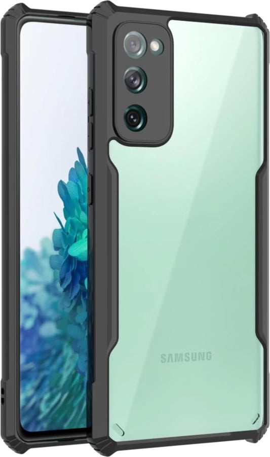 VAKIBO Best Selling Black and Transparent Back Cover Case Made With Soft TPU and Acrylic With 4 Corner and Camera Protection Suitable for Samsung Galaxy S20 FE