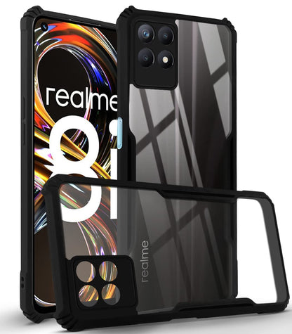 VAKIBO Super Premium Black Border Transparent Case With Corner Protection & Camera Protection Suitable for Realme Narzo 50