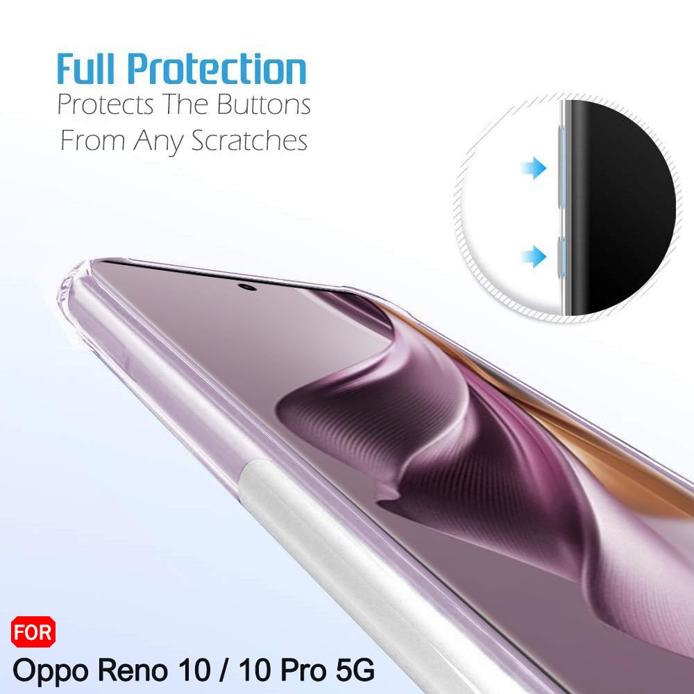 VAKIBO Super Premium Black Border Transparent Case With Corner Protection & Camera Protection Suitable for Oppo Reno 10 Pro