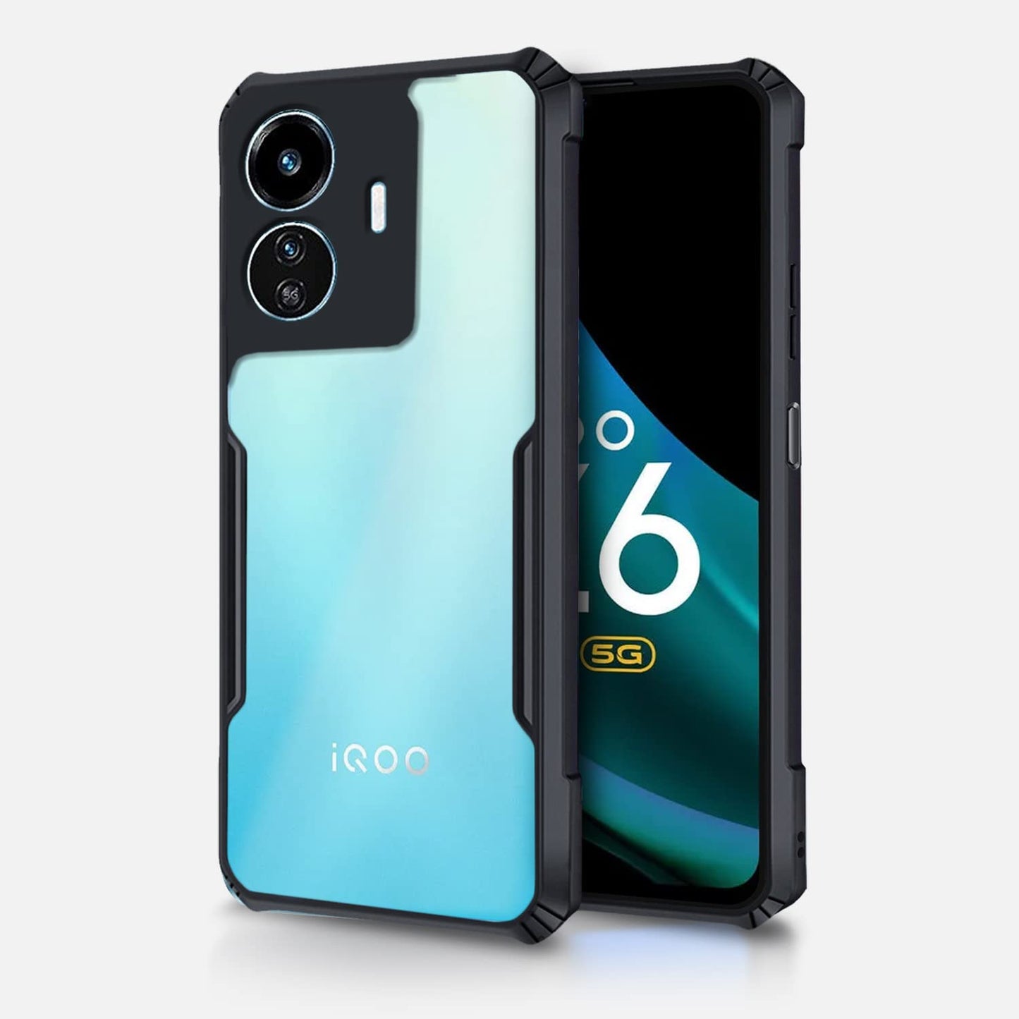 VAKIBO Super Premium Black Border Transparent Case With Corner Protection & Camera Protection Suitable for iQOO Z6 Lite