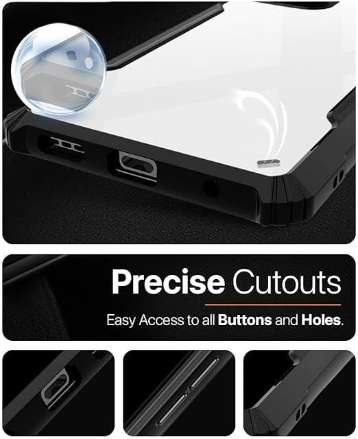 VAKIBO Best Selling Black and Transparent Coloured Made With Soft TPU and Acrylic Back Cover Case With 4 Corner and Camera Protection Suitable for Nothing 3