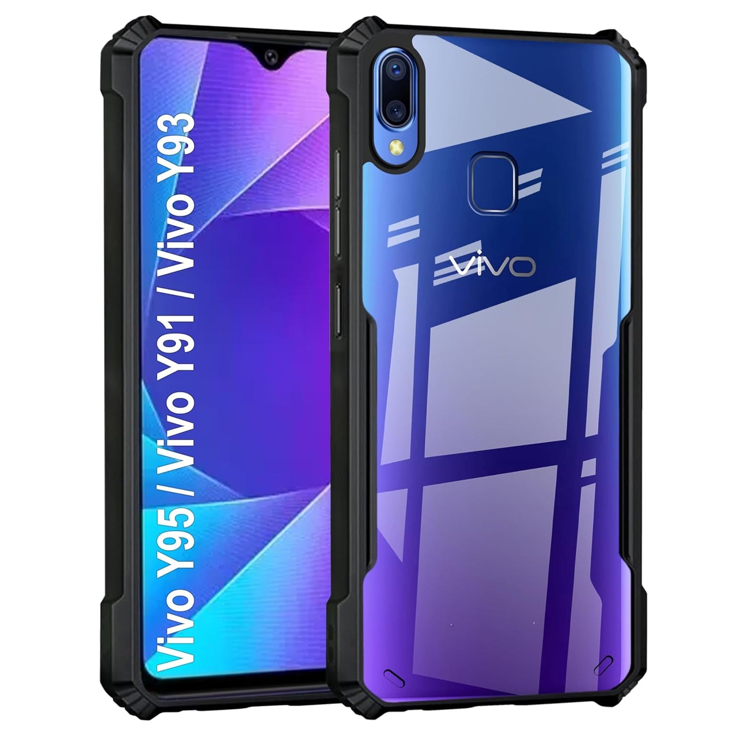 VAKIBO Super Premium Black Border Transparent Case With Corner Protection & Camera Protection Suitable for Vivo Y93
