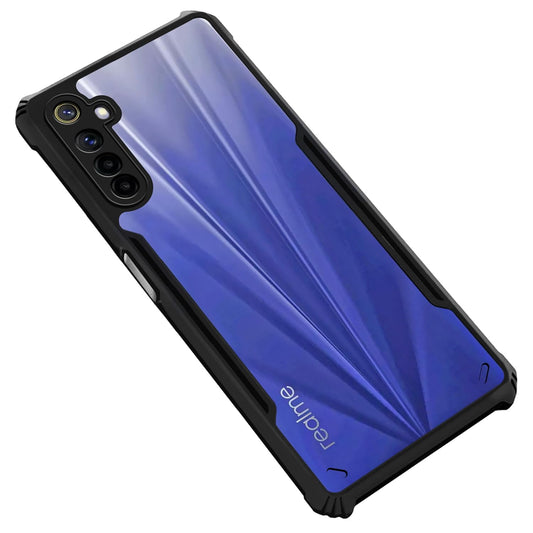 VAKIBO Best Selling Black and Transparent Coloured Made With Soft TPU and Acrylic Back Cover Case With 4 Corner and Camera Protection Suitable for Realme 6 Pro