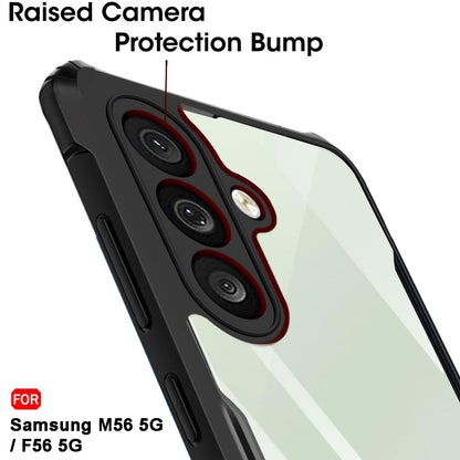VAKIBO Best Selling Black and Transparent Coloured Made With Soft TPU and Acrylic Back Cover Case With 4 Corner and Camera Protection Suitable for Samsung Galaxy M56