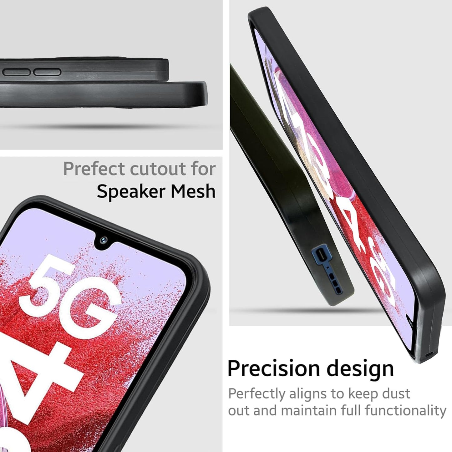 VAKIBO Black Coloured Back Cover Case Suitable for Samsung Galaxy F34