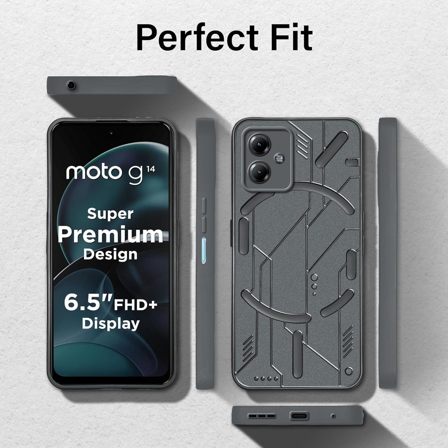 VAKIBO Black Coloured Back Cover Case Suitable for Moto G14