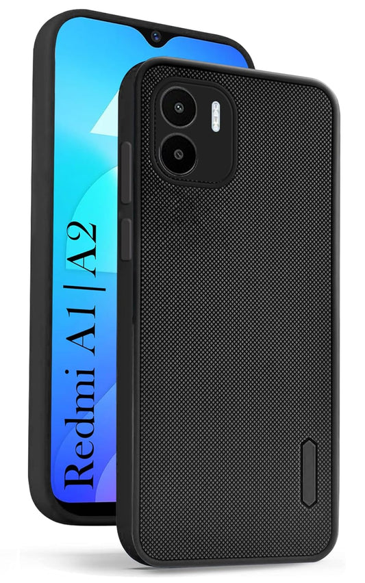 VAKIBO Niukin Dotted Design Black Coloured Soft TPU Rubber Back Cover Case With Camera Protection Ring Suitable for Mi Redmi A2