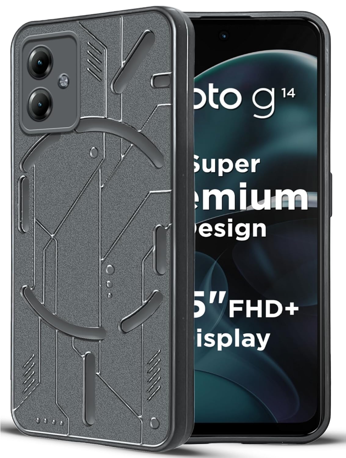 VAKIBO Black Coloured Back Cover Case Suitable for Moto G14