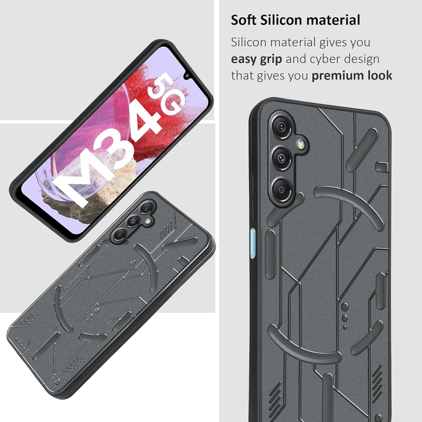 VAKIBO Black Coloured Back Cover Case Suitable for Samsung Galaxy F34